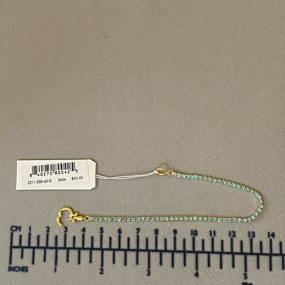 Only 1 Left Gorjana New 18k Gold Plated Brass Aqua Crystals Lexi Bracelet - Picture 6 of 6